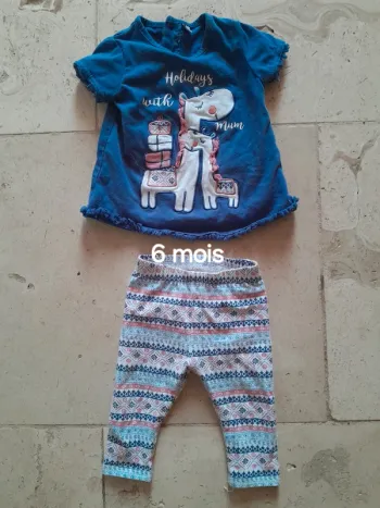 Ensemble legging et t-shirt fille 6m