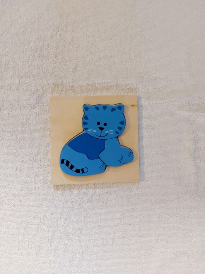 Puzzle chat en bois 4 pièces