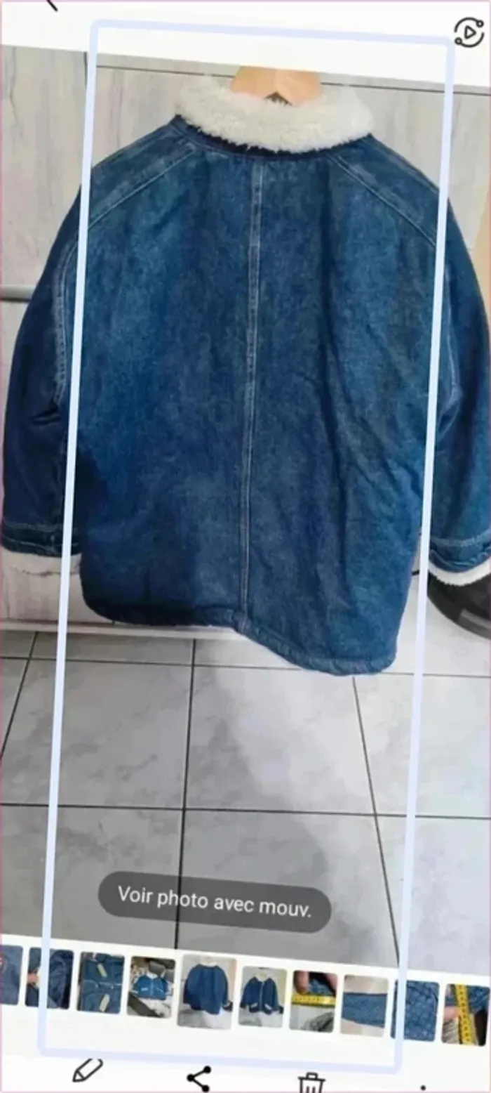 Veste fourré jeans globe trotter - photo numéro 2