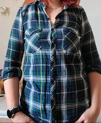 Chemise à carreaux bleu Marine et vert Sapin - Pimkie - T38