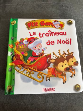 Livre bébé p’tit garçon le traîneau de Noël 