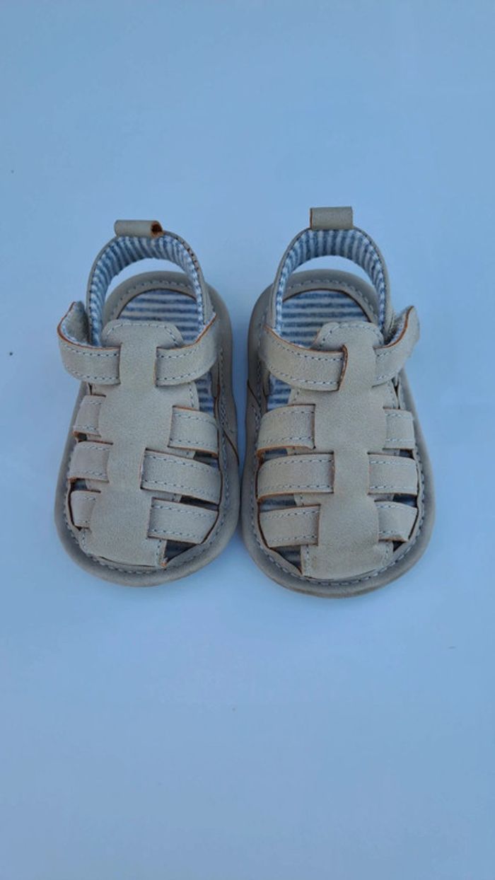 💚Sandales bébé grise – souples, confortables et estivales - photo numéro 4
