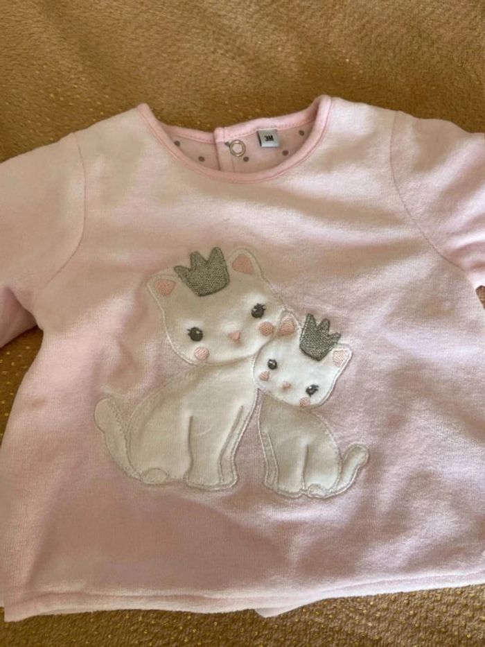 Haut pyjama  velour  3 mois - photo numéro 2