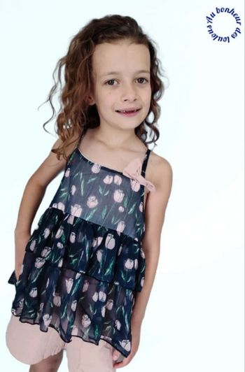 8-9 ans ensemble été blouse et short ( porté 1 fois)
