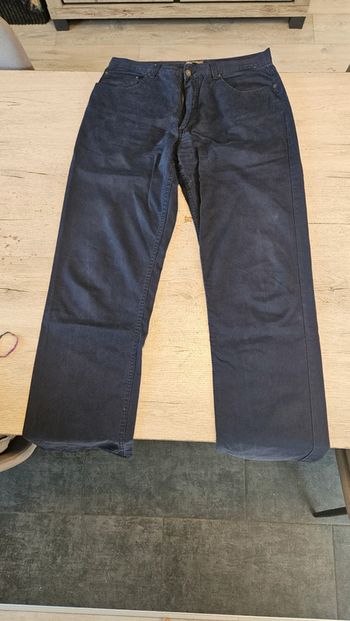 Pantalon homme bleu foncé, coupe droite, Gaspard, taille 36, nickel