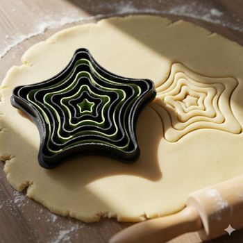 Emporte-pièce étoile imbriquée 8 cm pour biscuits et pâtisseries