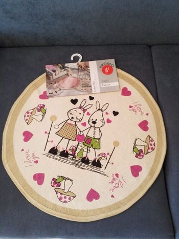 Tapis rond motif enfants neuf
