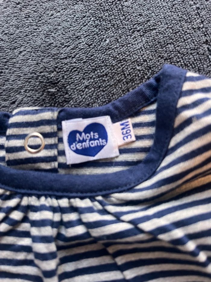 Tshirt fille 3 ans mot d'enfants - photo numéro 3