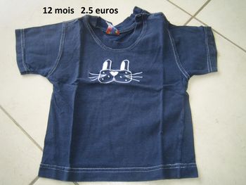 tee shirt mixte été manches courtes 12 mois