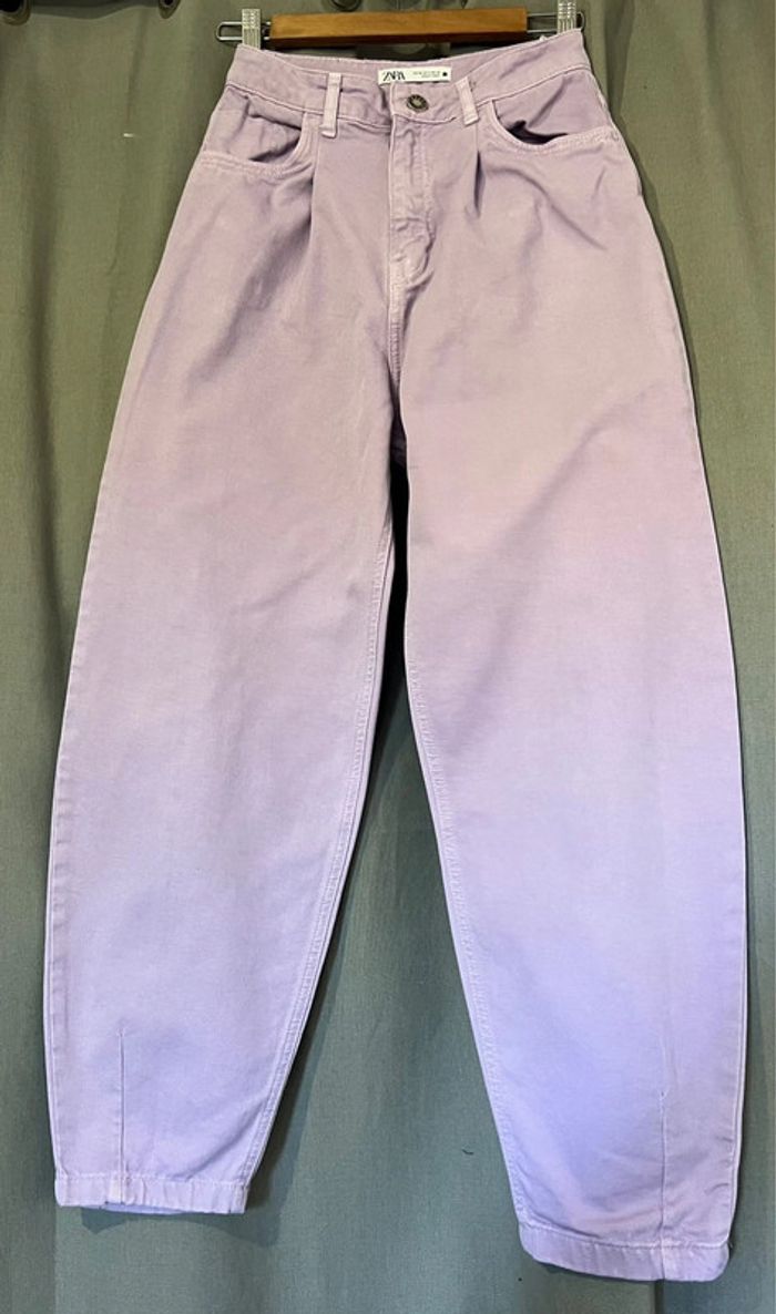 Jean coupe large violet ( lilas ) Zara 34 taille excellent état