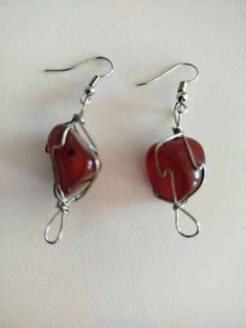 Boucles d'oreilles marron