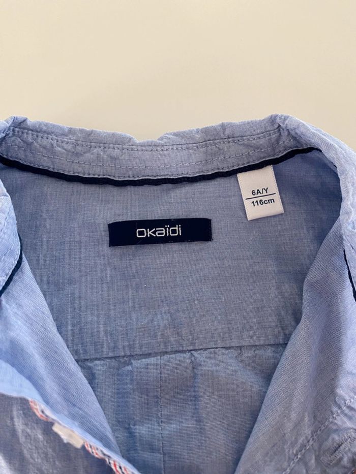 Chemise bleue manches longues Okaïdi 6ans - photo numéro 2