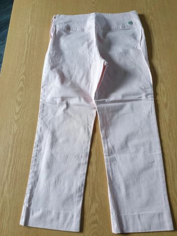 Pantacourt toile femme Lacoste T38 long 91cm rose claire