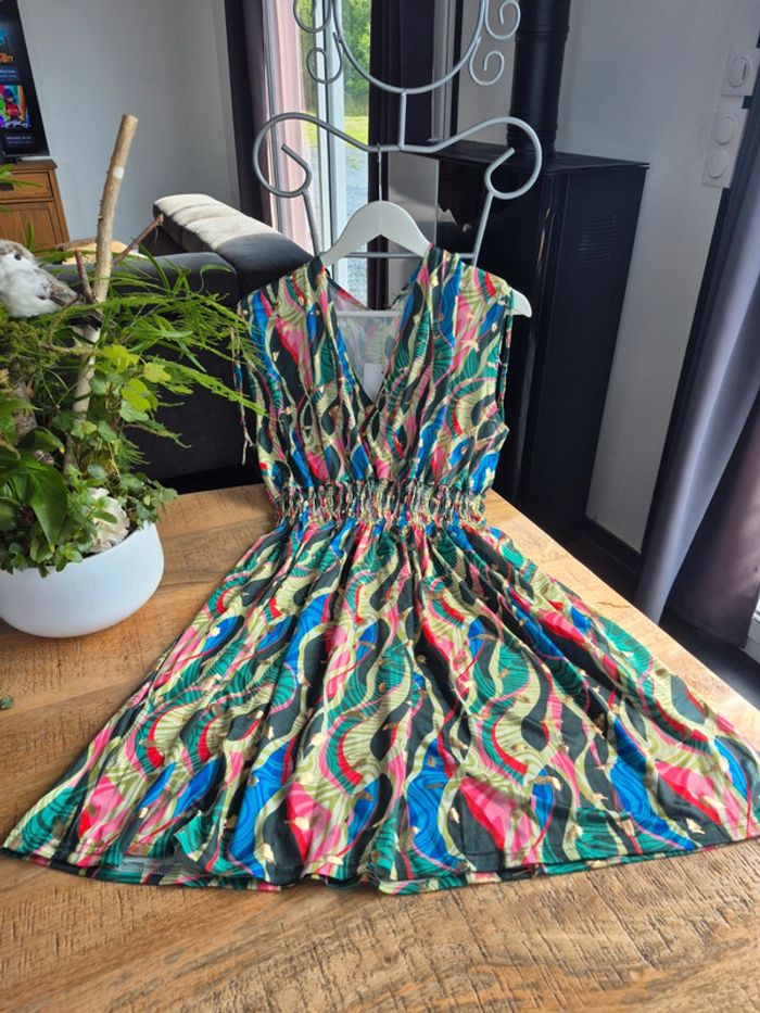 Robe Magique Courte Femme Multicolore