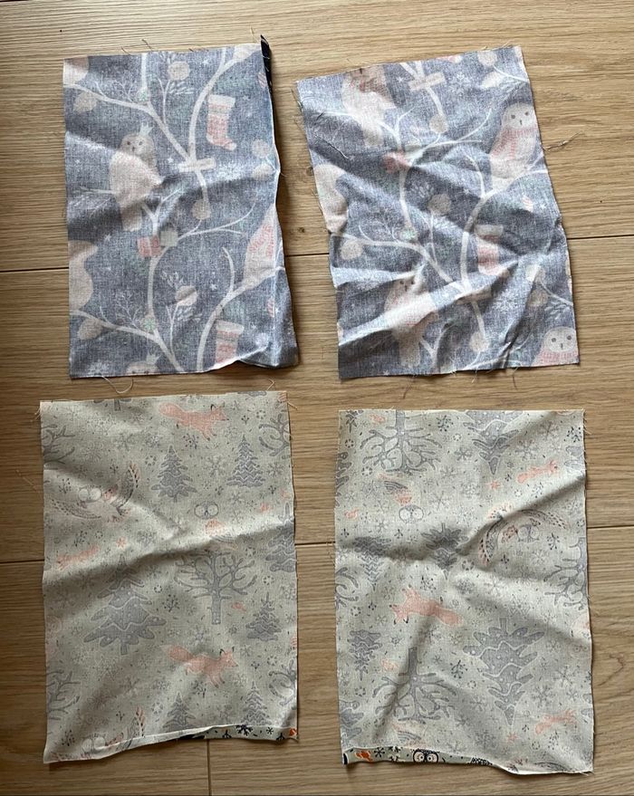 Lot de 4 pièces de tissus imprimées de Noël - photo numéro 4