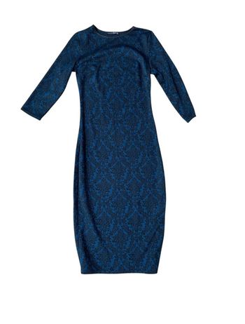Robe midi cintrée bleu marine Atmosphère taille 40