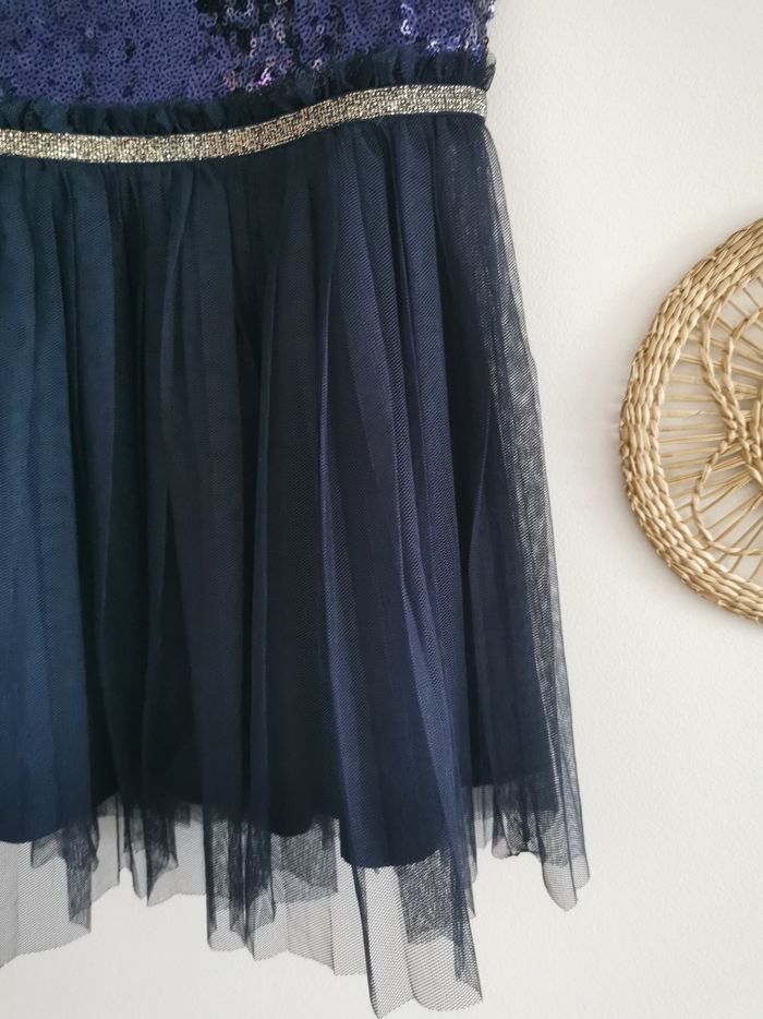 Robe de soirée, cérémonie bleu marine à sequins et tulle Vertbaudet 4 Ans - photo numéro 5