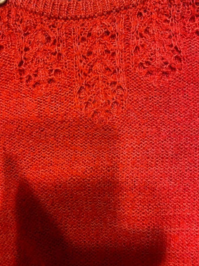 Pull neuf cyrillus rouge laine mohair - photo numéro 4