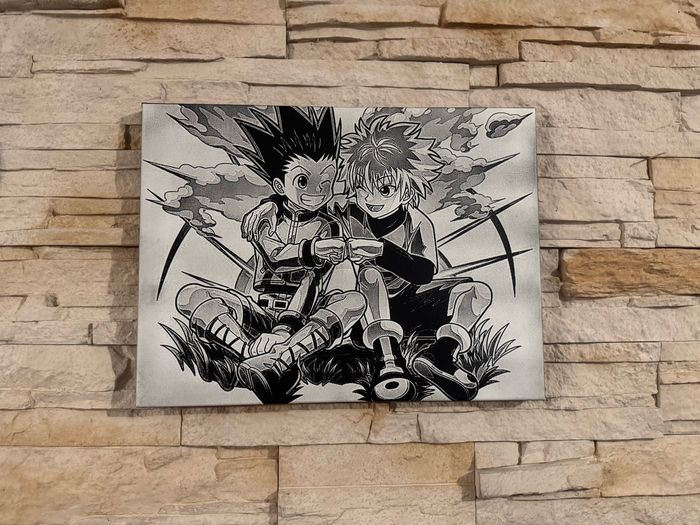 Tableau Gon et Killua du manga Hunter x Hunter