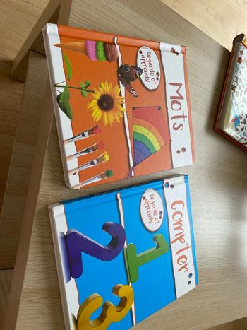 Lot de deux livres mots regarde et apprends et compter regarde et apprends