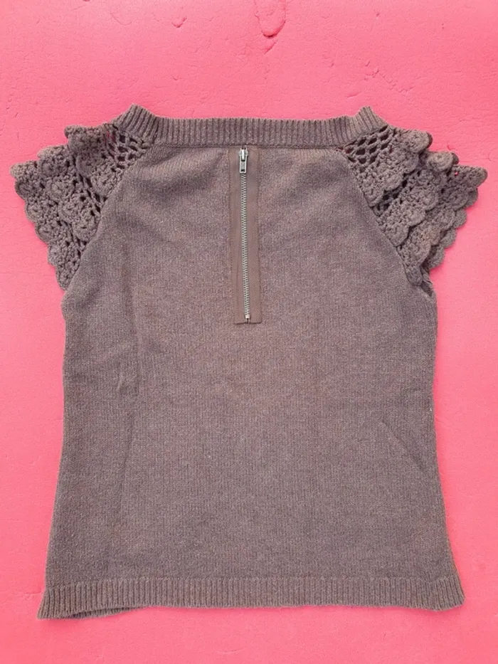 Pull sans manche marron 12 ans - photo numéro 2