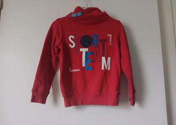 Sweat-shirt Rouge Enfant Inextenso 6 Ans Sport Team Col Montant
