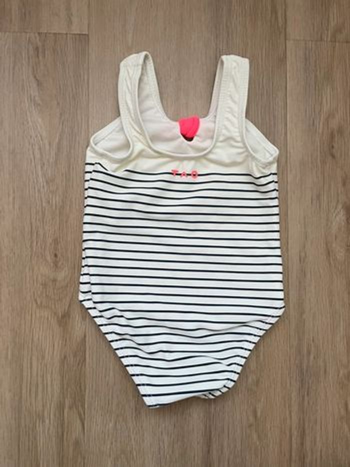 Maillot de bain Tape à l’œil blanc et bleu marine rayé 18 mois neuf - photo numéro 2