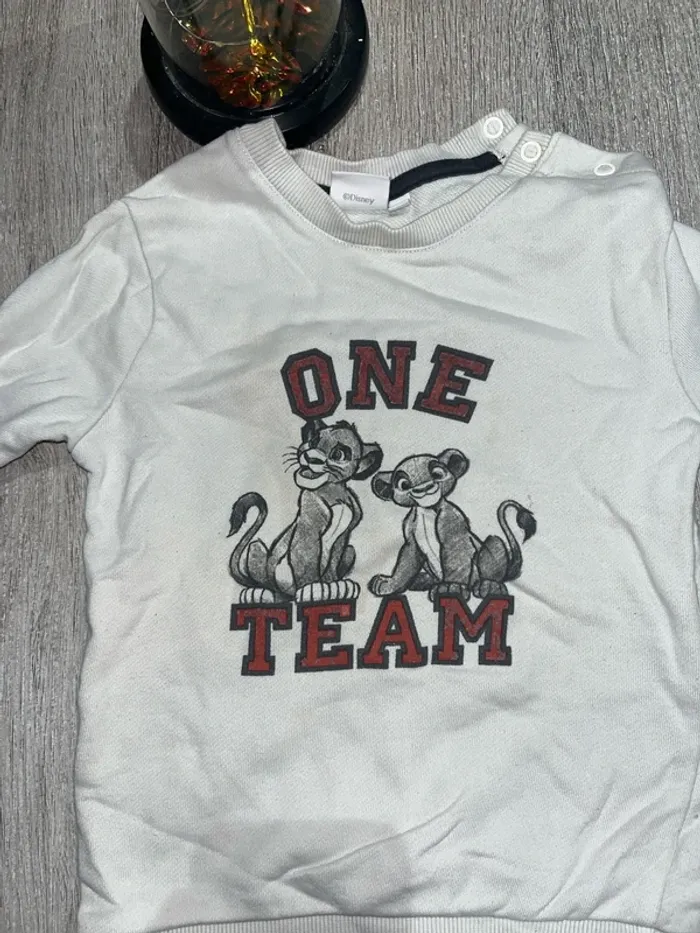 🚀 Sweat-shirt enfant "One Team" roi lion 🚀 - photo numéro 2