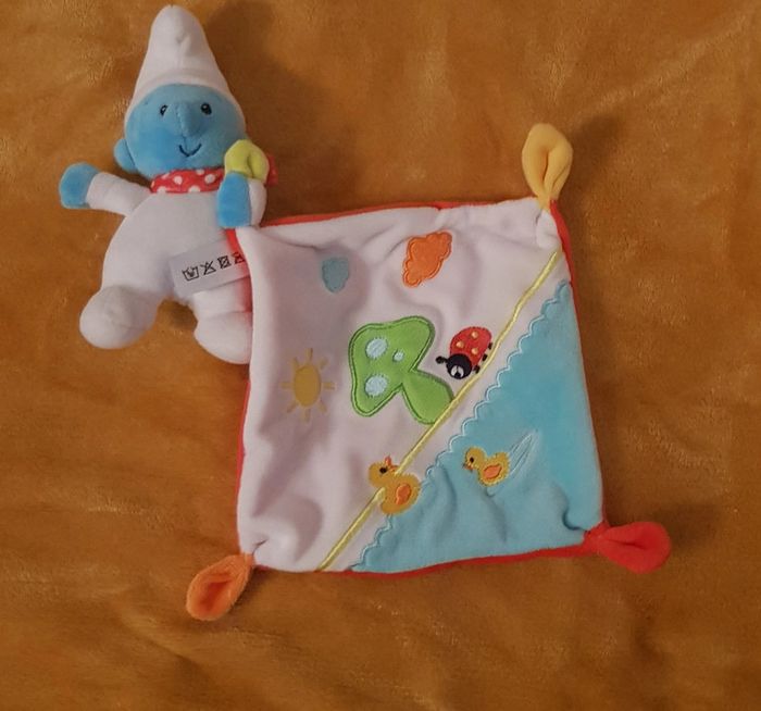 Doudou mouchoir schtroumpf - photo numéro 2
