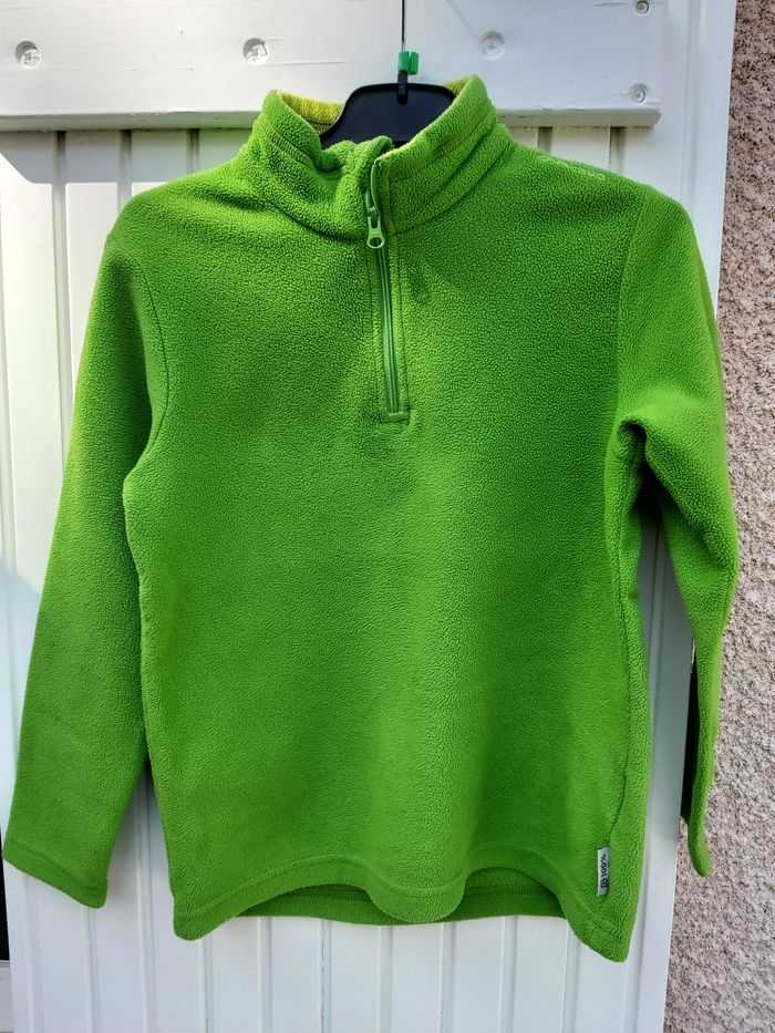 Polaire uni verte 8 ans