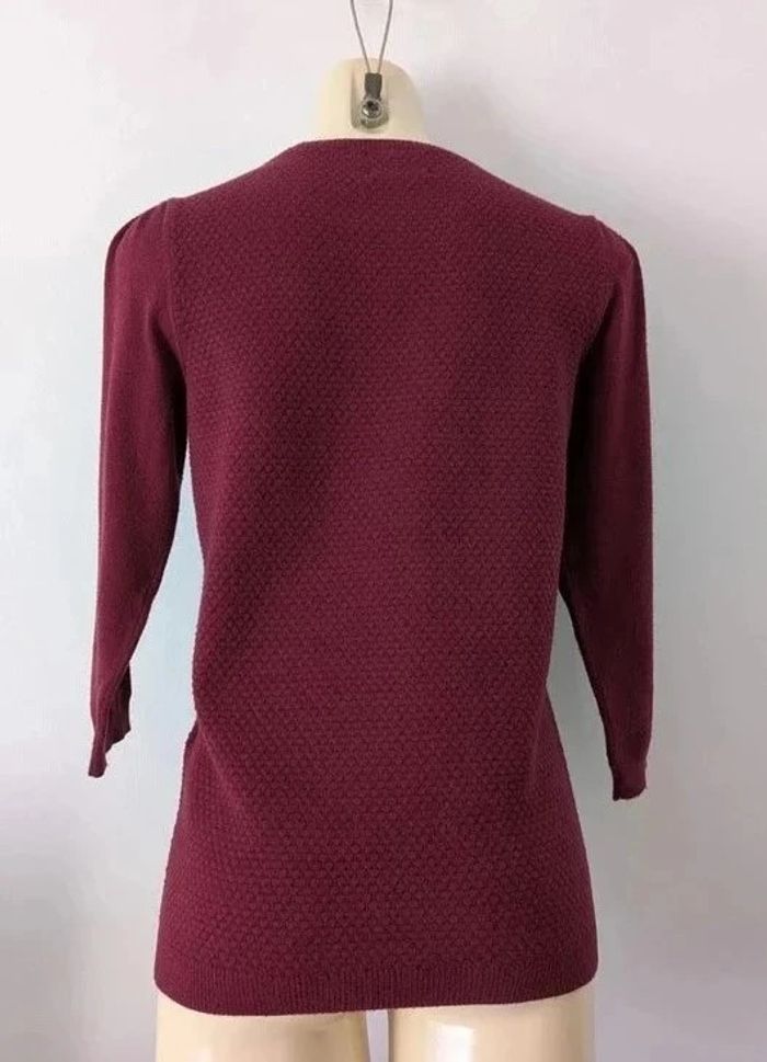 Pull bordeaux manches 3/4 - Maison 123 - taille 36 - photo numéro 3