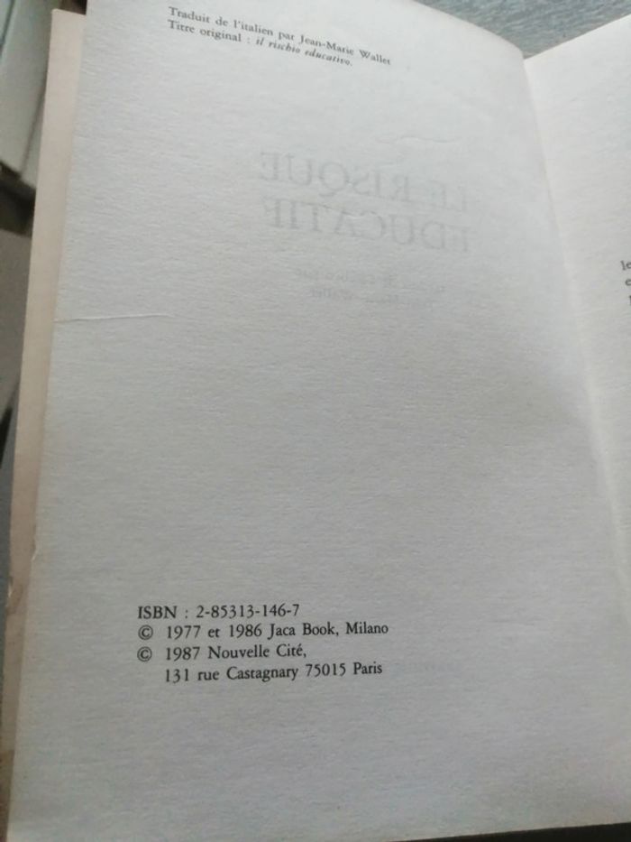 🌸Le risque éducatif (vie des hommes) de Luigi Giussani 🌸 - photo numéro 4