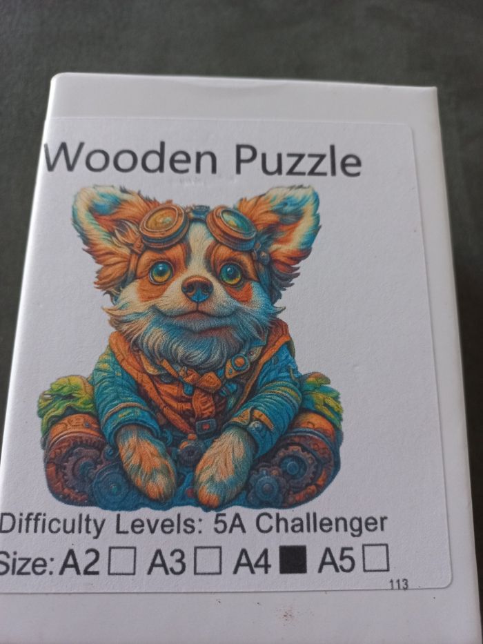Puzzle bois forme Irrégulière chien format A4 adultes grands enfants