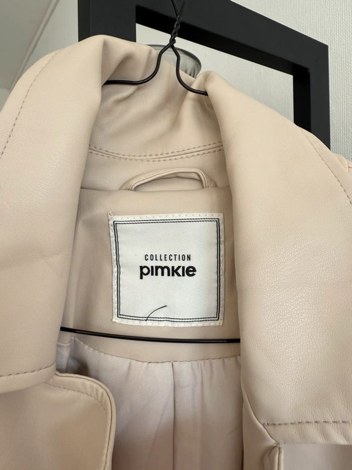 Trench en similicuir beige - photo numéro 2