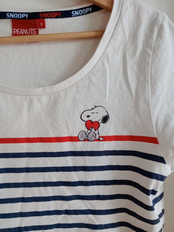 T-shirt femme s rayé Snoopy c85 - photo numéro 8