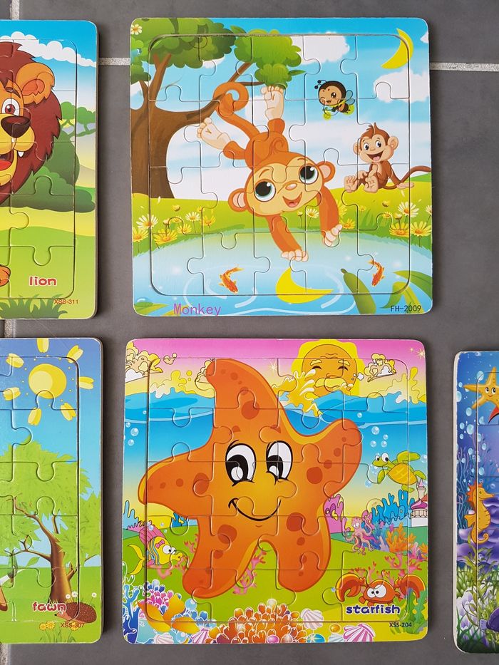 Lot de 10 puzzles en bois, propres ( 7 en très bon état, 3 en bon état), très propres - photo numéro 3