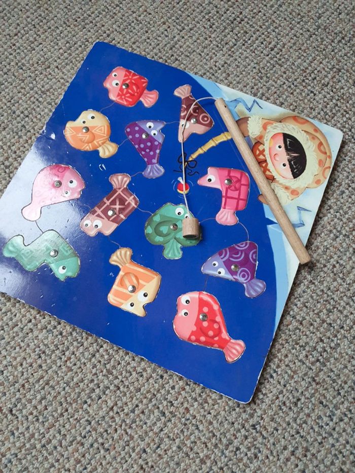 Puzzle aimanté en bois thème poisson banquise - photo numéro 2