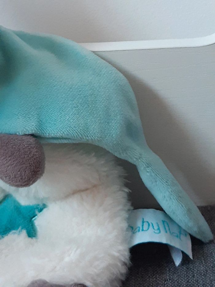 Peluche / doudou Baby Nat : Hippopotame Bleu et blanc - photo numéro 7