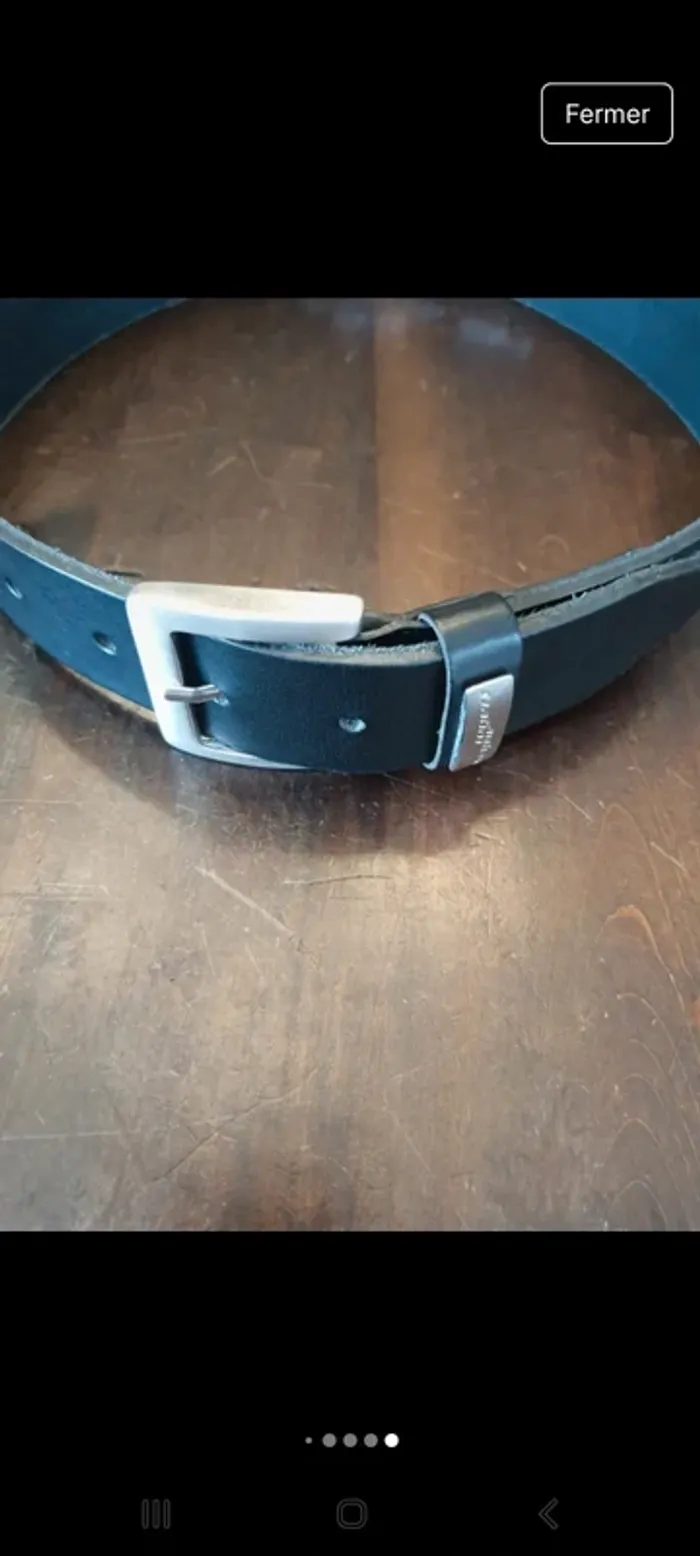 Ceinture homme cuir noir Rogers Wayne 75cm - photo numéro 17