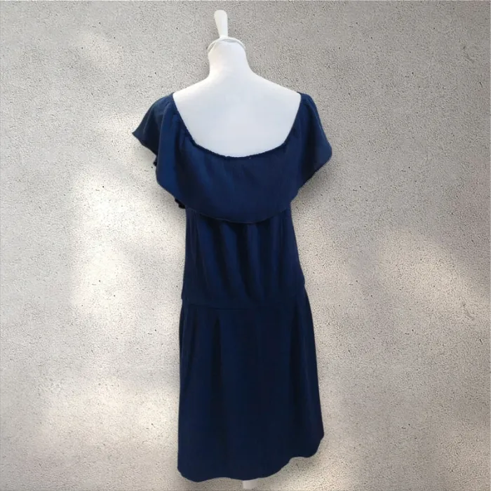 Robe fluide épaules dénudées bleu marine grain de Malice 42 - photo numéro 4