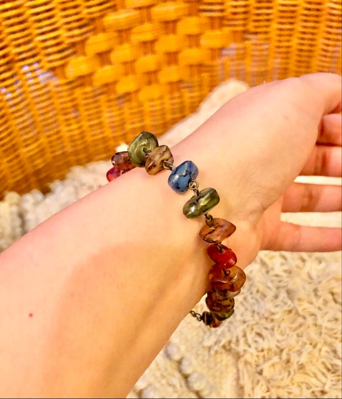 💜 Bracelet en pierre multicolore style vintage 💜 - photo numéro 3