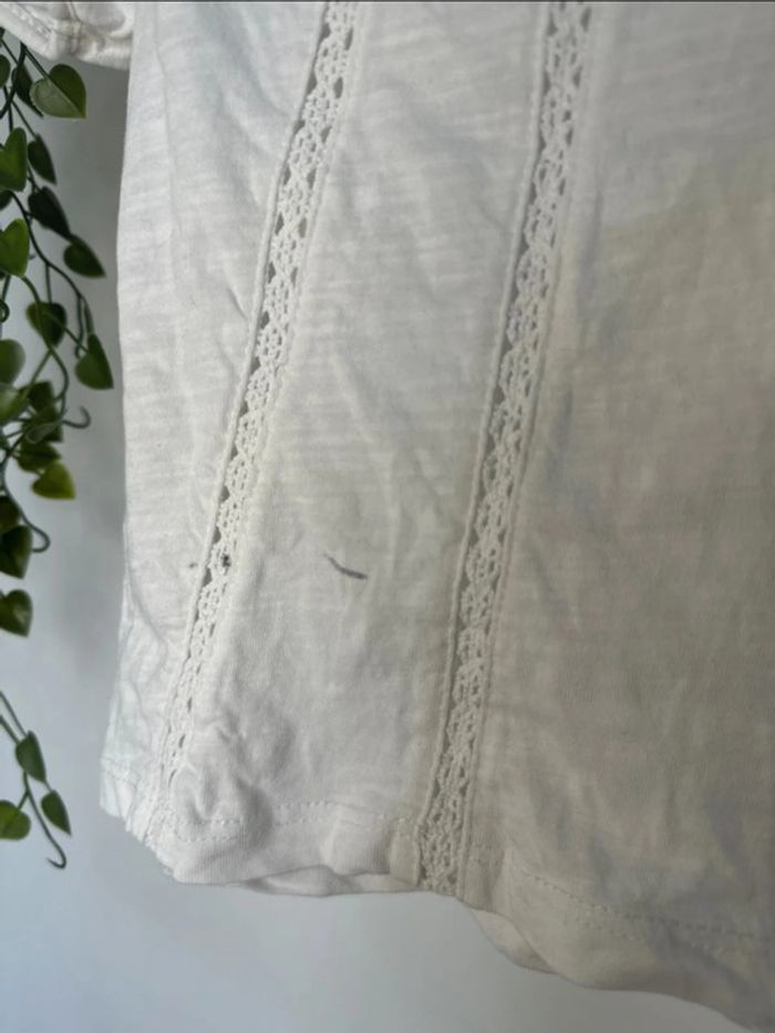 Ensemble blanc bleu fleuri 4ans - photo numéro 5