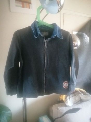 🌸Veste mixte grise zippée avec col en jean Taille 4 ans "warmer" 🌸