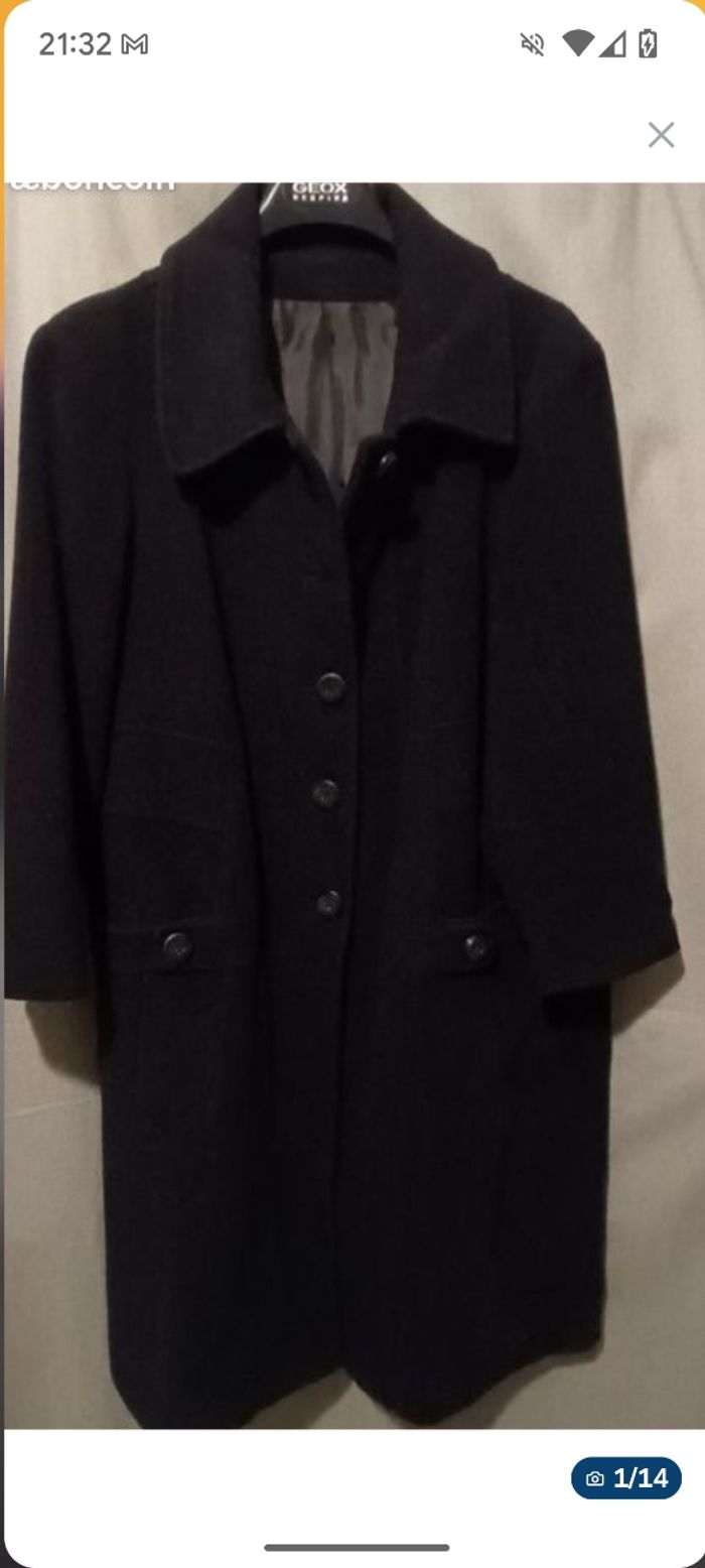 Beau manteau Wendy noir laine et cachemire. Taille 48l - photo numéro 3