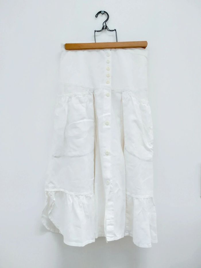 Jupe longue blanche en lin Cannisse taille 3 /40