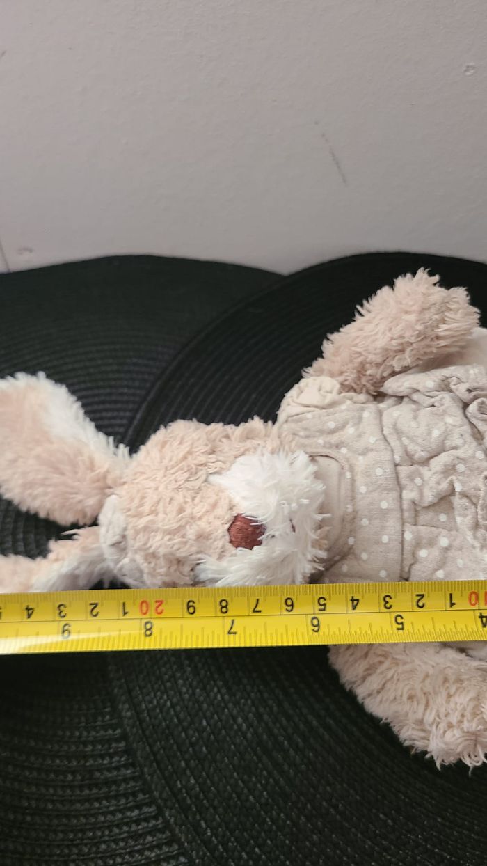 Peluche lapin écru beige marron robe LOUISE MANSEN - photo numéro 2