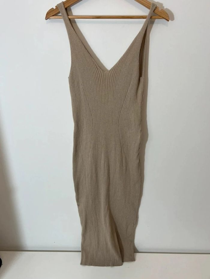 Robe côtelée beige - photo numéro 2