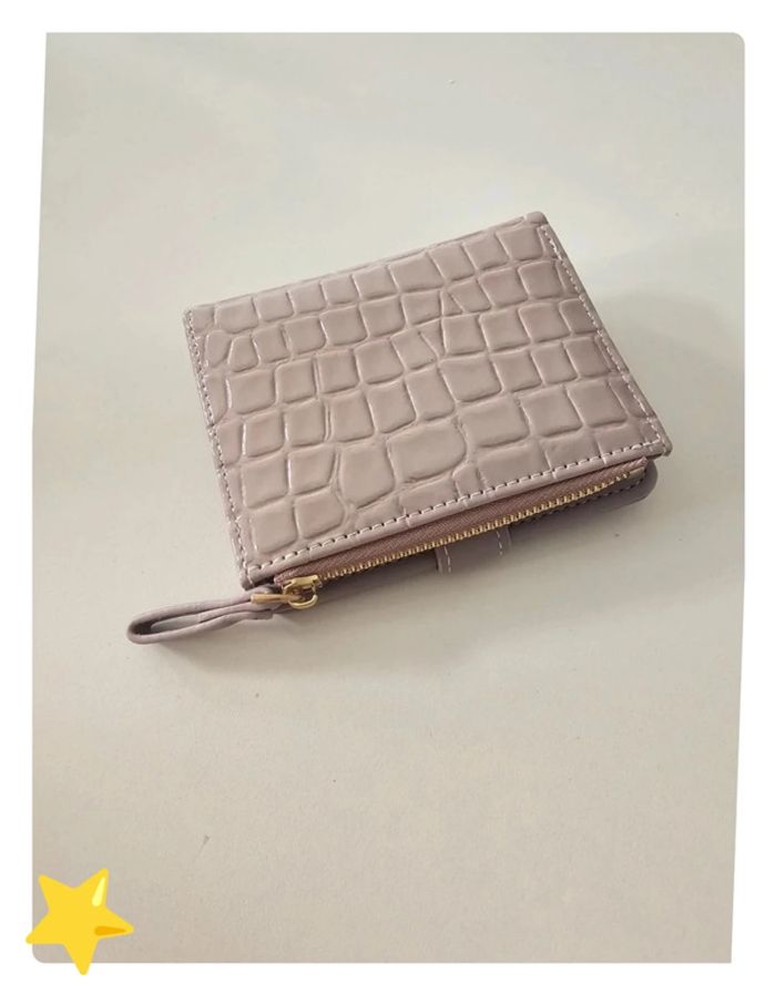 Porte monnaie aspect croco rose - photo numéro 4