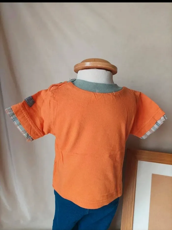 Tee-shirt manches courtes orange Tom & Kiddy garçon 3 mois - photo numéro 4