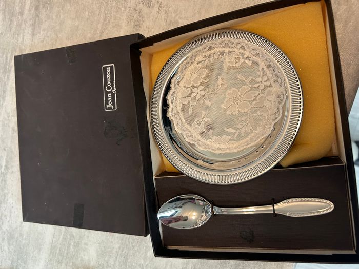 coffret assiette cuillère argenterie jean couzon orfèvre neuf